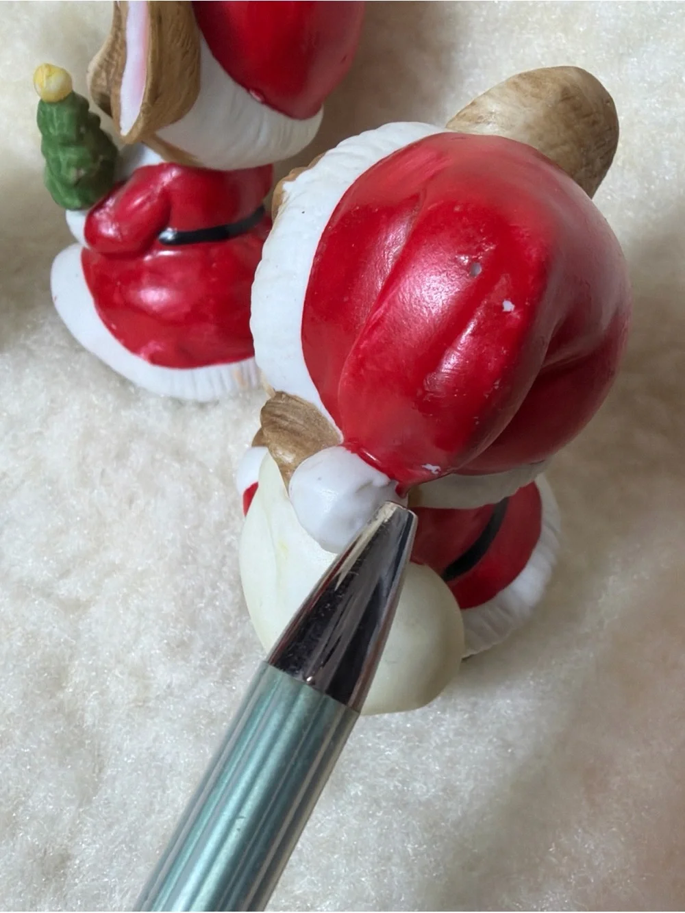 Homco Vintage Holiday Mouse Figurine Set - Red & White Small Ceramic Decor
